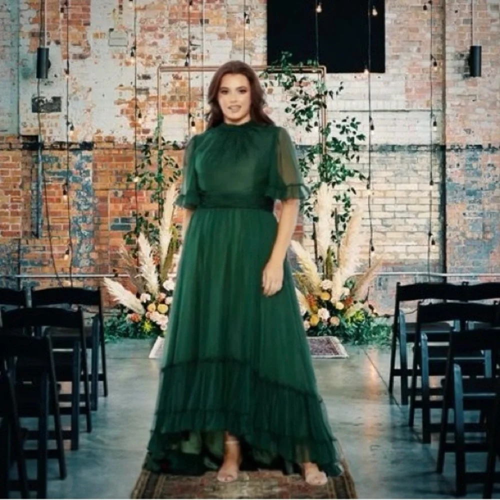 Mac Duggal Dark Green Maxi Dress - Picture 3 of 13
